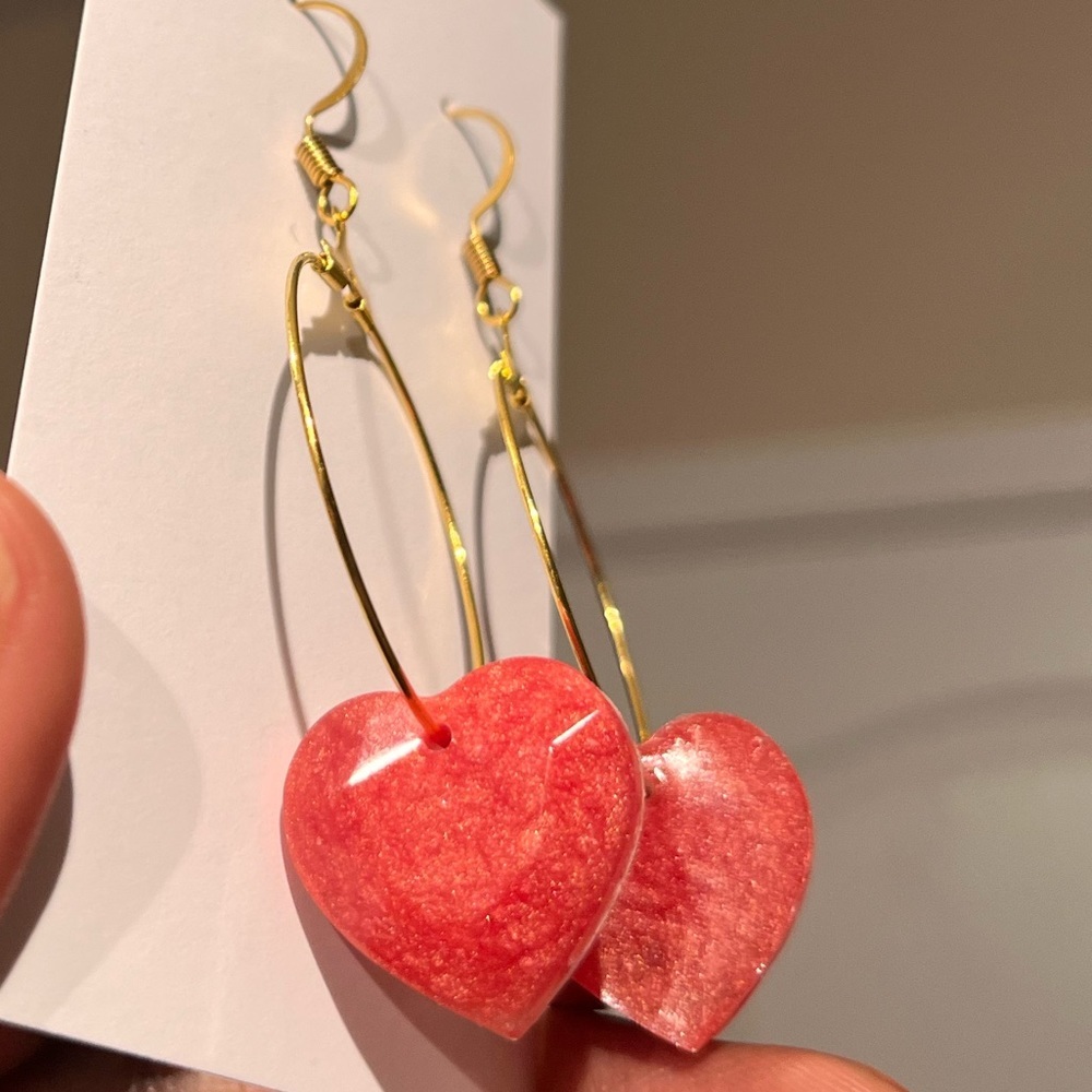 Pink Gloss Hoop Artesian Handcrafted Earrings